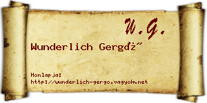 Wunderlich Gergő névjegykártya